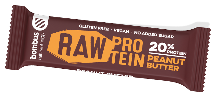 Barritas y galletas proteicas BOMBUS Raw protein-Peanut butter 50g