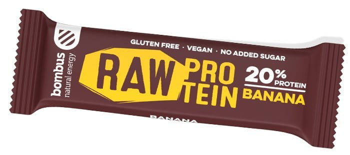 Barritas y galletas proteicas BOMBUS Raw protein - Banana 50g