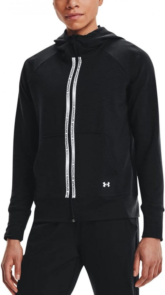 Sudadera con capucha Under Armour Rival Terry Taped FZ Hoodie-BLK