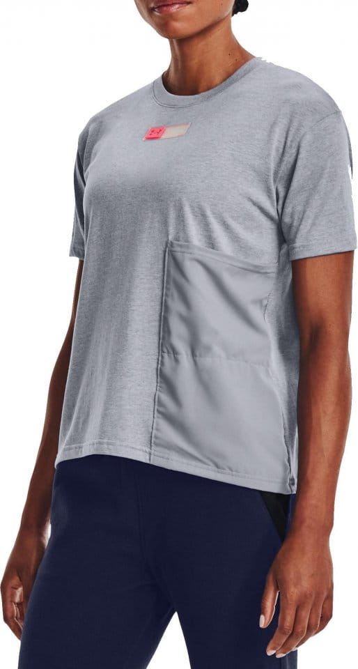 Camiseta Under Armour Live Woven Pocket Tee-GRY