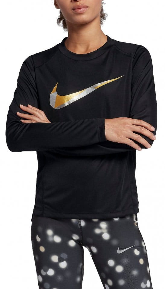 Camiseta de manga larga Nike W NK MILER TOP LS METALLIC