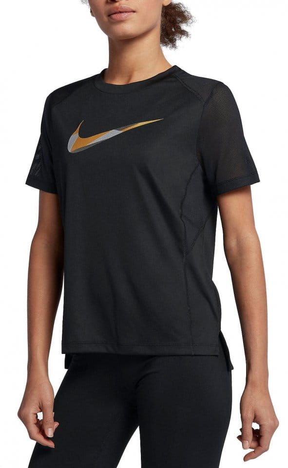Camiseta Nike W NK MILER TOP SS METALLIC