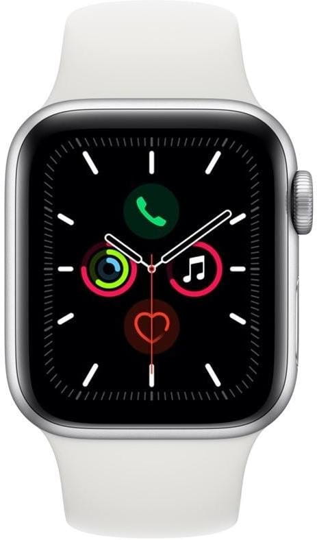 Reloj Apple Watch Series 5 GPS, 44mm Silver Aluminium Case with White Sport Band
