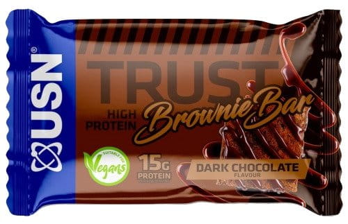 Barrita proteica vegana USN Trust 60g brownie chocolate negro