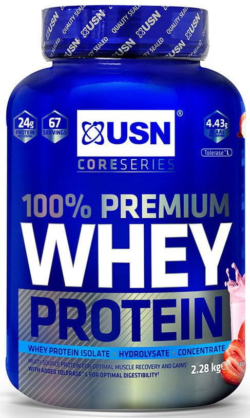 Proteínas en polvo USN 100% Whey Protein Premium jahoda se smetanou 2.28kg